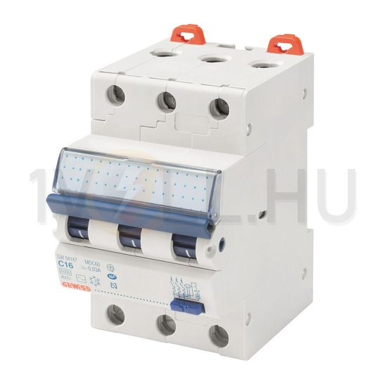 Áramvédő(FI)-kismegszakító 3P 20A C-jelleg 0.03A AC-típus 6kA/61009-1 6kA/60947 MDC60 GEWISS - GW94148