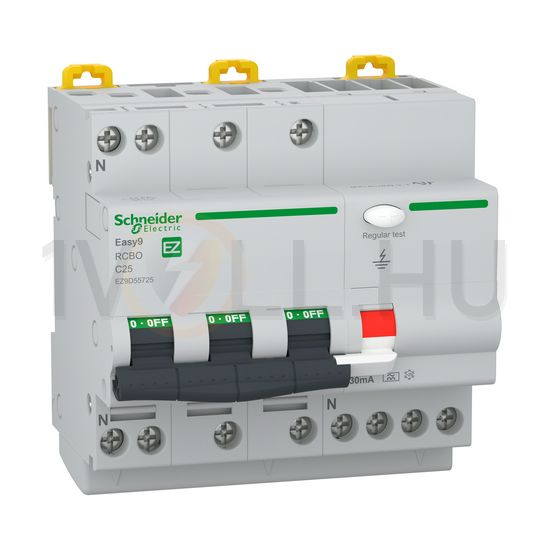 Áramvédő(FI)-kismegszakító 3P+N 25A C-jelleg 0.03A A-típus 4.5kA/61009-1 Easy9 Pro Schneider - EZ9D55725
