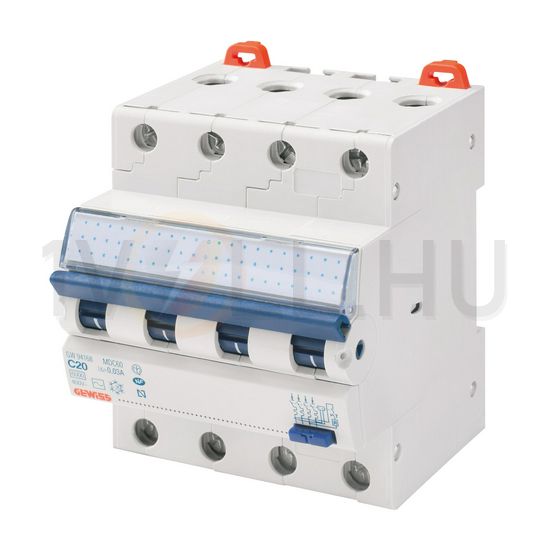 Áramvédő(FI)-kismegszakító 4P 20A C-jelleg 0.03A AC-típus 6kA/61009-1 6kA/60947 MDC60 GEWISS - GW94168