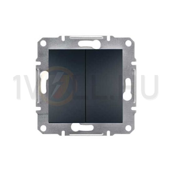 Asfora 105 2x1P csillárkapcsoló betét közp. fedéllel antracit süllyesztett rugós IP20 Schneider - EPH0300171