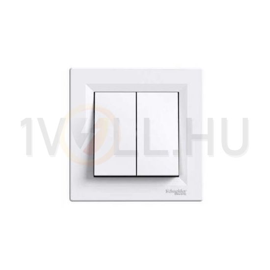 Asfora 105 2x1P csillárkapcsoló betét teljes fedéllel fehér süllyesztett IP20 1- Schneider - EPH0300121