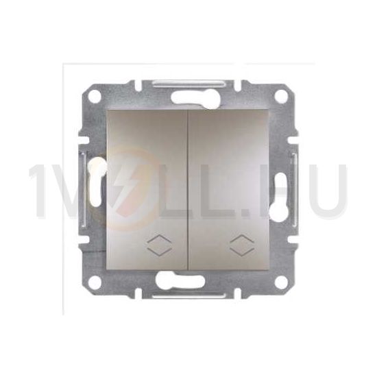 Asfora 106+6 kettős váltókapcsoló betét közp. fedéllel bronz süllyesztett rugós IP20 2- Schneider - EPH0600169
