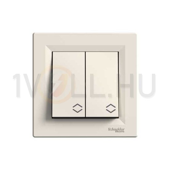 Asfora 106+6 kettős váltókapcsoló betét teljes fedéllel krém süllyesztett csavaros IP20 Schneider - EPH0600123