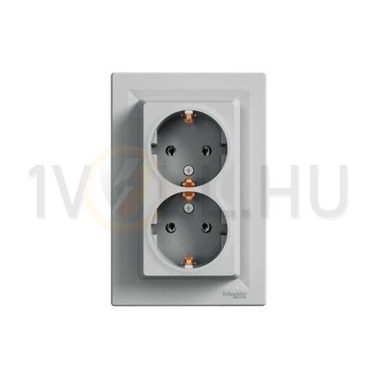 Asfora 162/2 dugalj földelt alumínium IP20 süllyesztett Schneider - EPH9900161