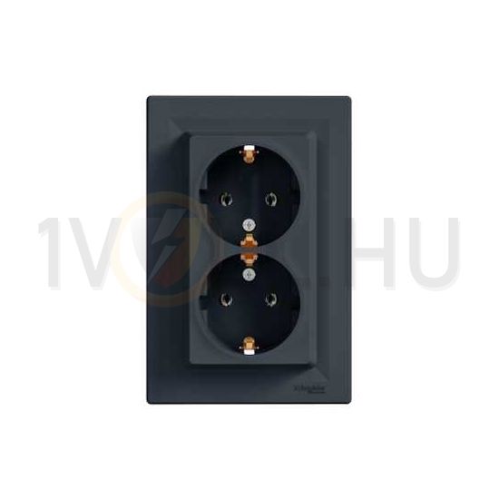 Asfora 162/2 dugalj földelt antracit IP20 süllyesztett Schneider - EPH9900171