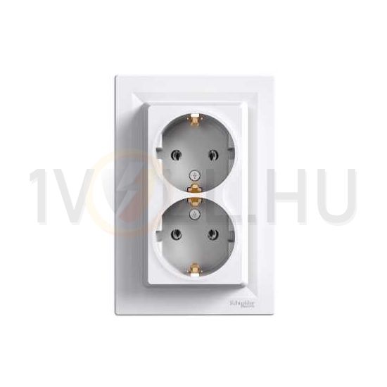 Asfora 162/2 dugalj földelt fehér IP20 süllyesztett Schneider - EPH9900121