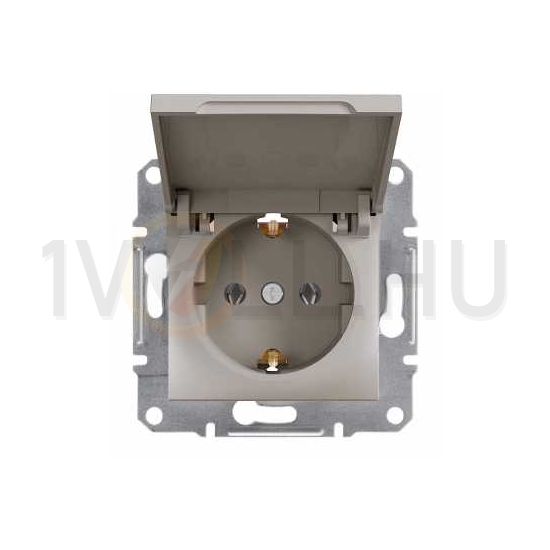 Asfora 162 dugalj földelt csapófedéllel bronz IP20 süllyesztett Schneider - EPH3100169