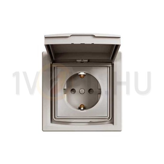 Asfora 162 dugalj földelt csapófedéllel gyerekzárral bronz IP44 süllyesztett Schneider - EPH3100369