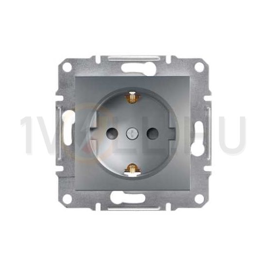 Asfora 162 dugalj földelt gyerekzárral nemesacél IP20 süllyesztett Schneider - EPH2900262