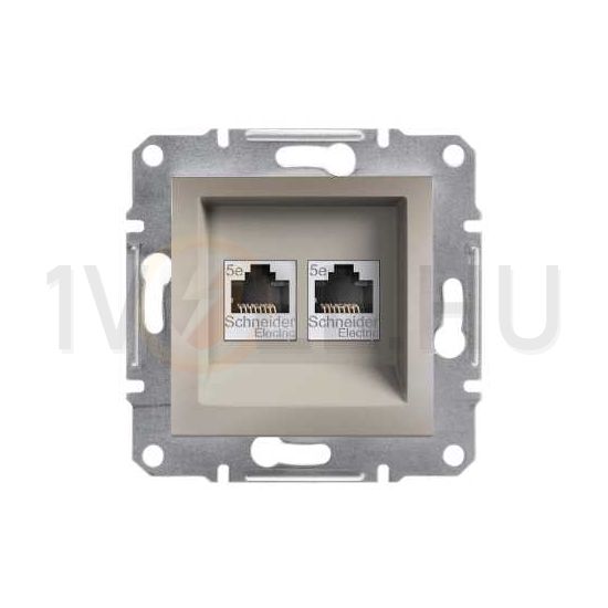 Asfora adatcsatlakozó dugalj UTP Cat5e süllyesztett bronz Schneider - EPH4400169