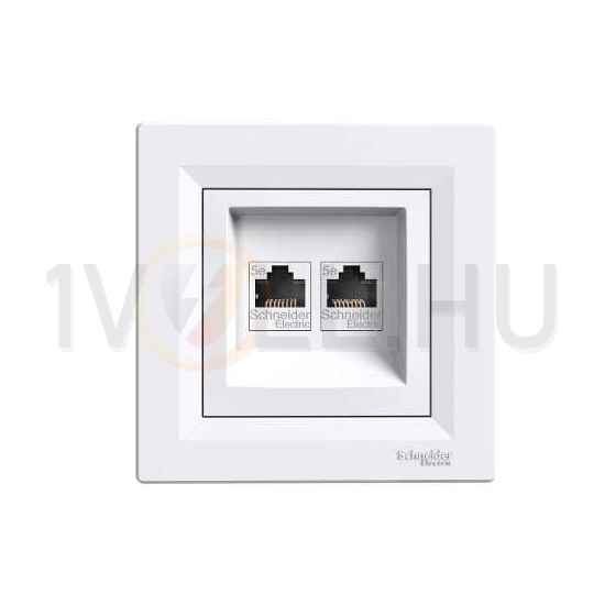 Asfora adatcsatlakozó dugalj UTP RJ45 8(8) Cat5e süllyesztett fehér Schneider - EPH4400121