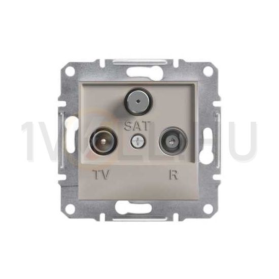 Asfora antenna aljzat TV-R-SAT süllyesztett komplett bronz 2-kimenet átmenő 4dB/860MHz Schneider - EPH3500269