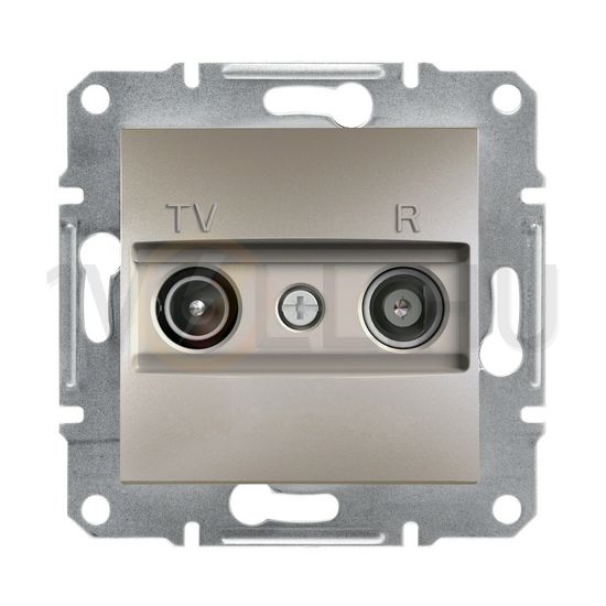 Asfora antenna aljzat TV-R süllyesztett komplett bronz 2-kimenet végzáró 1dB/860MHz Schneider - EPH3300169