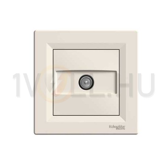 Asfora antenna aljzat TV süllyesztett komplett bézs 1-kimenet végzáró Schneider - EPH3200123