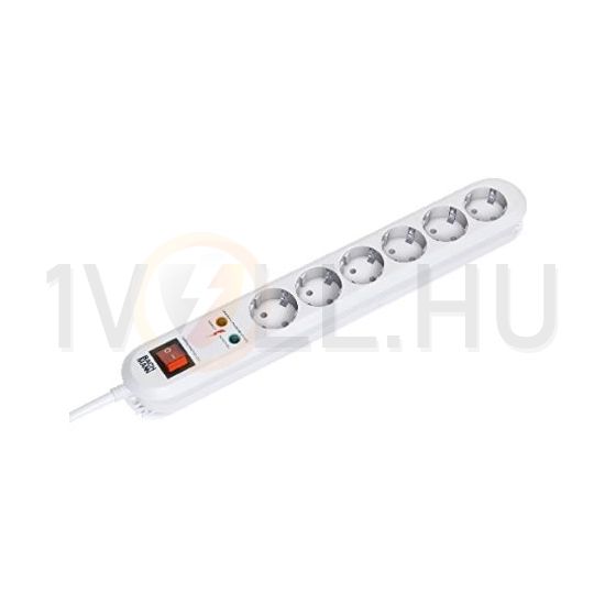 Asztali elosztósor túlfeszvédett gyerekvédős kapcsolós 390mm 1.5mm2 1.5m 16A fehér Smart Bachmann - 381.2501K