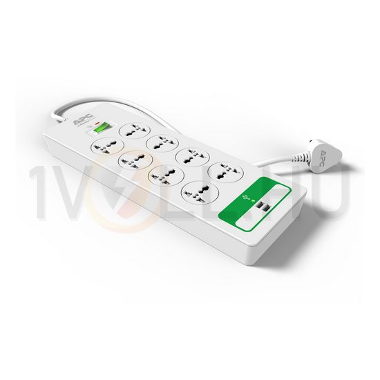 Asztali elosztósor 2300W koax/RJ11 1.5mm2 3m túlfeszvédett 6x2P+E/230V 10A fehér PMH Schneider - PMH63VT-GR