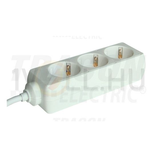 Asztali elosztósor 3680W 1.5mm2 3m 3x2P+F/230V 16A fehér IP20 TRACON - H3-3M