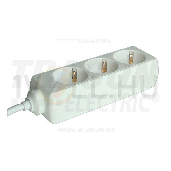 Asztali elosztósor 3680W 1.5mm2 5m 3x2P+E/230V 16A fehér IP20 TRACON - H3-5M