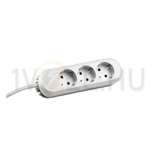 Asztali elosztósor gyerekvédős 188mm 1.5mm2/ 3m 3x2P+F/230V 16A fehér IP20 Smart Bachmann - 388.271