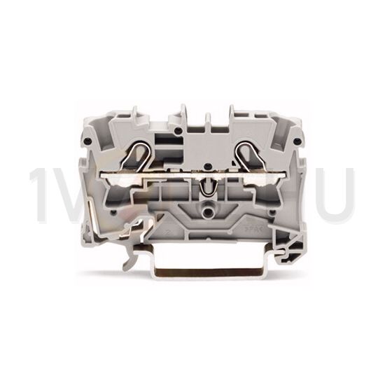 Átmenő sorkapocs TS35 1-szint 2-poz 0.5-4mm2/érvéghüvely 32A szürke rugószorításos WAGO - 2004-1201