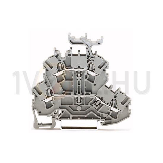 Átmenő sorkapocs jelölőtartóval L/L TS35 2-szintes 24A 0.75-2.5mm2 szürke rugószorításos WAGO - 2002-2231