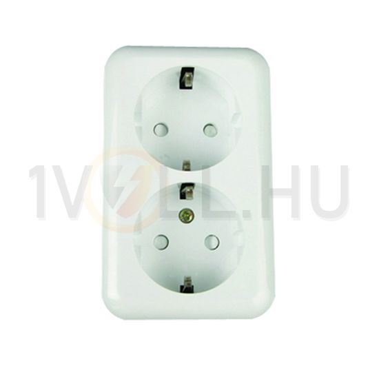 Austin 162/2 dugalj földelt komplett házban gyerekzárral fehér IP20 falonkívüli csavaros ANCO - 321113