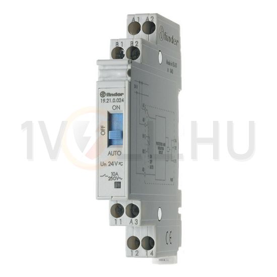 Beavatkozómodul Auto-Ki-Be 10A 1-v csavaros 24VAC 24VDC monostabil IP20 19.21.0.024.0000 FINDER - 192100240000