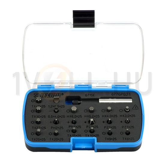 Bitkészlet műanyag dobozban 2db/PH 3db/PZ 9db/TX 2db/lapos 4db/hex 6776PB21 UNIOR - 621650