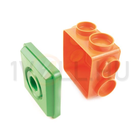 Betondoboz 1-es négyzetes 74mm 74mm x narancs műanyag csavarral AKB80 Dietzel - 026290