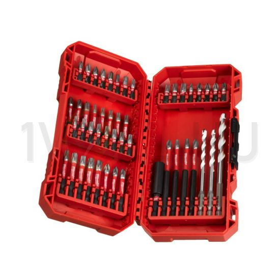 Bitkészlet 48részes 25-50mm SL/PH/PZ/HEX/TX/HSS bittartó ShockwaveImpactDuty Milwaukee - 4932492005