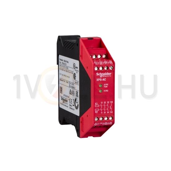 Biztonsági relé vészleállító alap 24VAC 24VDC csavaros 3/EN954-1 2 Preventa XPS Schneider - XPSAC5121