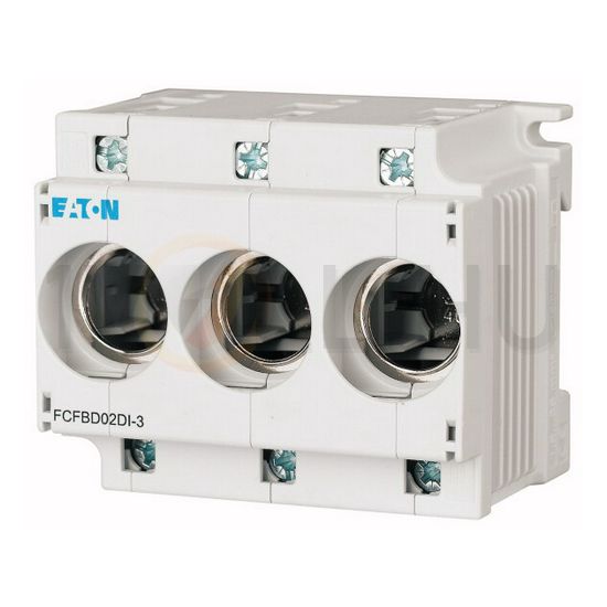Biztosítóaljzat 3P D02 63A 400V műanyag kalapsínre FCFBD02DI-3 EATON - 148810