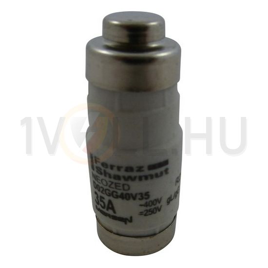 Biztosítóbetét D02 35A gL/gG 400V fekete-színkód D02GG40V35 MERSEN - R219826J (0817)