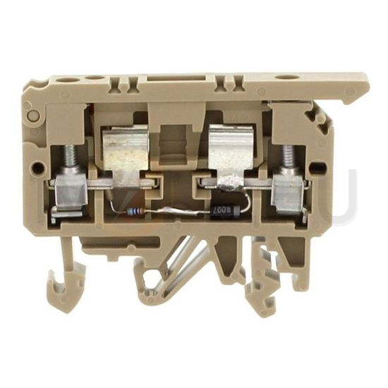 Biztosítós sorkapocs TS35/32 5x20, 5x25 mm bézs kalap-/G-sín STK 1/LED(RD)/230V AC BG CONTA-CLIP - 2458.2