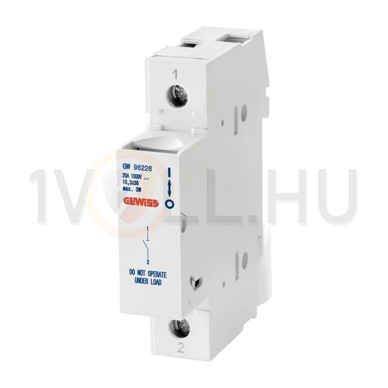 Biztosítós szakaszoló sorolható 20A 1P 10x38mm-betét 1000V 1M kalapsínre 90AM GEWISS - GW96226