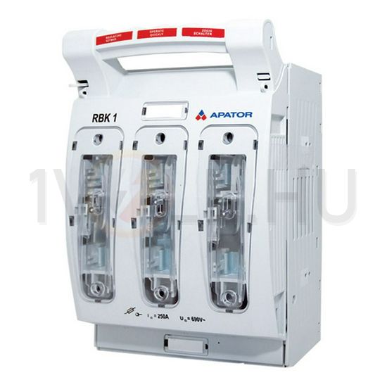 Biztosítós szakaszolókapcsoló NH1 3P 250A 690V ráépíthető RBK1 Apator - 63-811779-011