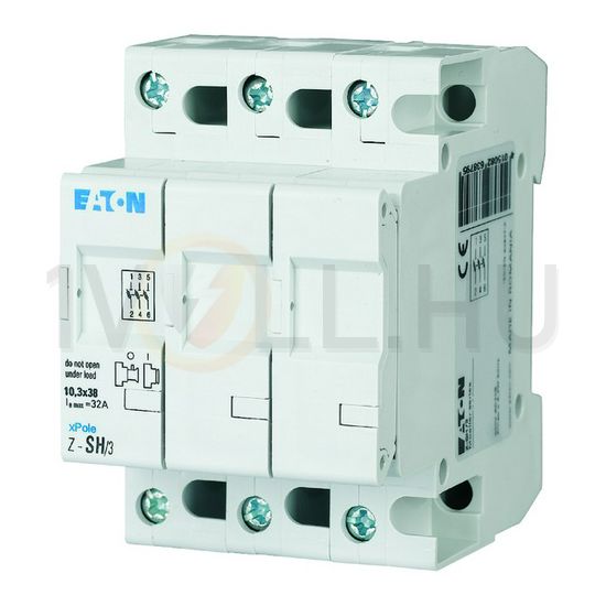 Biztosítós szakaszolókapcsoló sorolható 10x38 kompakt C1-C3 forma 3-pólus 32A 400V Z-SH/3 EATON - 263879