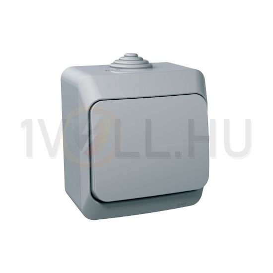 CedarPlus 106 váltókapcsoló betét komplett házban szürke falonkívüli IP44 Schneider - WDE000660