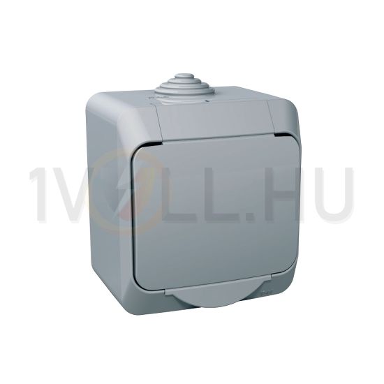 CedarPlus 162 dugalj földelt gyerekzárral szürke IP44 falonkívüli Schneider - WDE000641