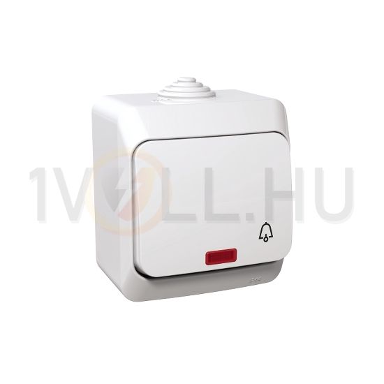 CedarPlus N101 csengőnyomó betét komplett házban 1- billentyűs 1z fehér csengő IP44 Schneider - WDE000515