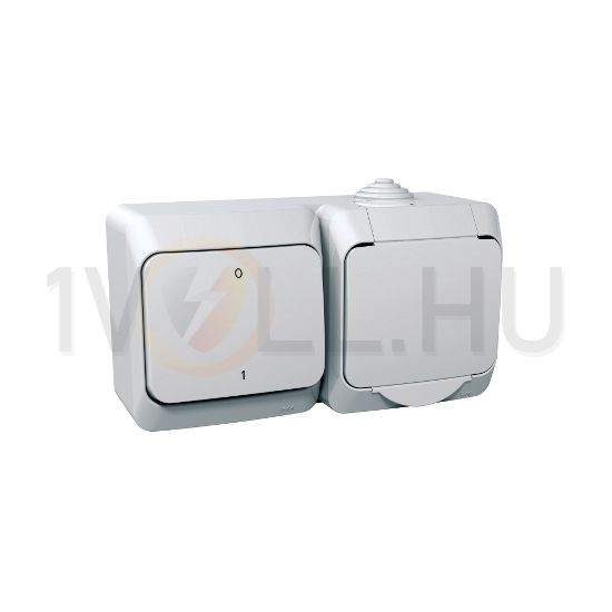 CedarPlus kapcsolós dugalj 102+162 falonkívüli fehér IP44 PHD2.4-16 g +102 FH Schneider - WDE000502