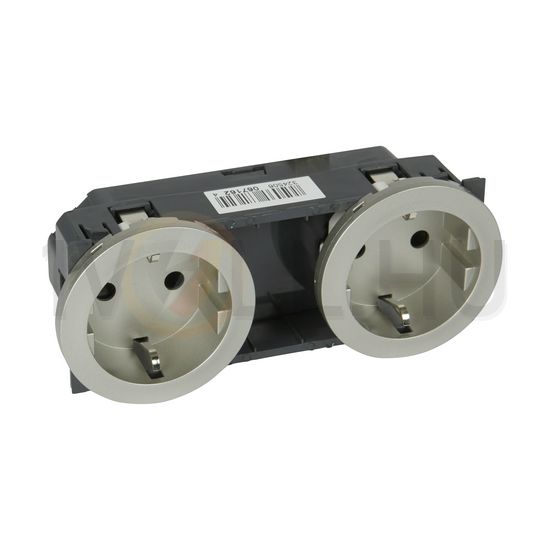 Céliane 162/2 dugalj sínes földelt központi fedlap gyerekzárral titán IP20 süllyesztett LEGRAND - 067162