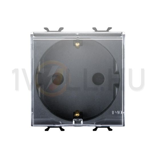 ChoruSmart 162 dugalj földelt csapófedéllel gyerekzárral fekete IP41 modultartó csavaros GEWISS - GW12242