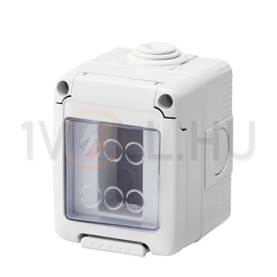 System szerelvénydoboz átlátszó ajtóval 1M 1-egység függőleges szürke műanyag IP55 27Combi GEWISS - GW27041