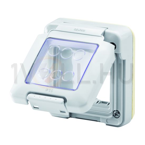 Vízmentes csapófedél 2modul vízszintes műanyag szürke lakkozott fényes 27Combi GEWISS - GW27401