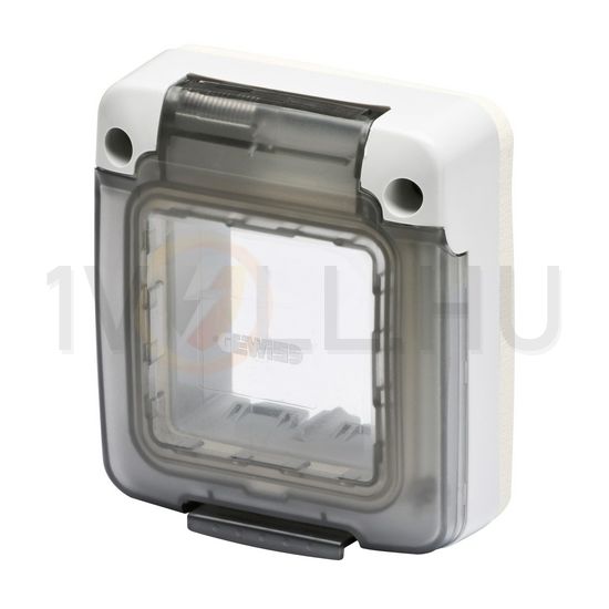 Vízmentes csapófedél 2modul függőleges műanyag szürke kezeletlen fényes 27Combi GEWISS - GW27403