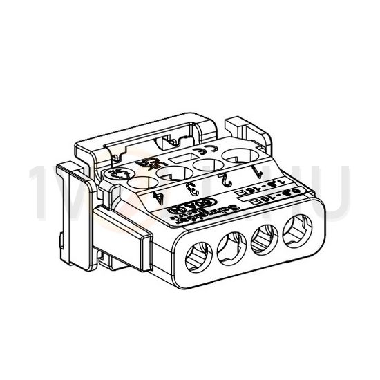 Csatlakozóblokk 2x16+2x10mm2 N/PE +1zöld+1kék fedél 1P 80A 440V termoplaszt Linergy Schneider - LGYT2A04