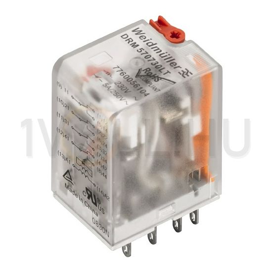 Csatolórelé 5A 4-v dugaszolós 184-253VAC monostabil IP20 DRM570730LT Weidmüller - 7760056104