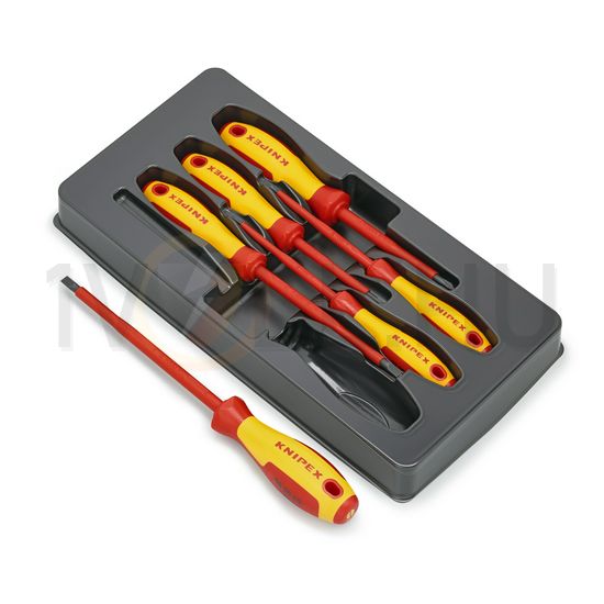 Csavahúzó készlet lapos 3-/4-/5,5-/6,5mm PH1/PH2 1000V 6-darabos KNIPEX - 002012V01