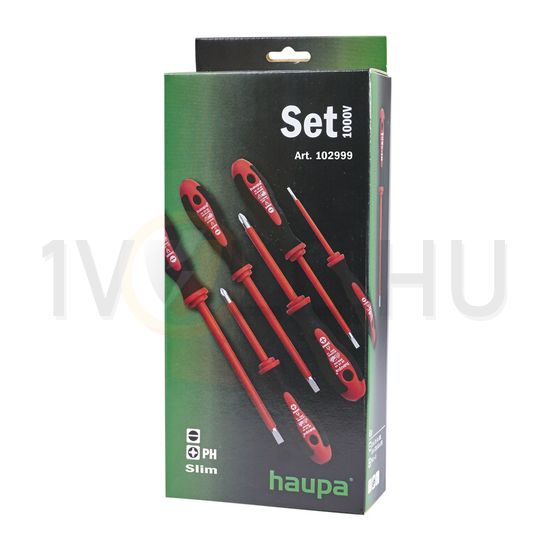 Csavarhúzó készlet piros-fekete 2xPH 4xlapos 6-darabos 1000V HUPslim Haupa - 102999